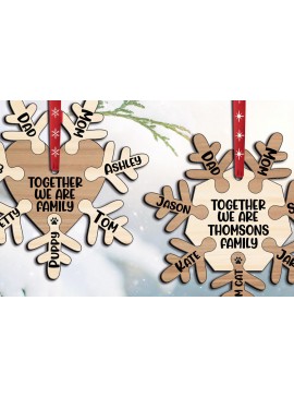 Σετ των 3 Intra απο ξύλο plywood 3mm-4mm πάχος - Στολίδι οικογενειακό χριστουγεννιάτικο δέντρο, νιφάδα χιονιού Δίασταση 6x6 cm INTRAFABR-109238612