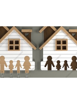 Σετ των 3 Intra απο ξύλο plywood 3mm-4mm πάχος - Κλειδαριά Family House 067 Δίασταση 4x4 cm INTRAFABR-117727940