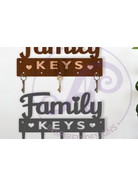 Σετ των 2 Intra απο ξύλο plywood 3mm-4mm πάχος - Σχέδια θήκης για οικογενειακά κλειδιά Δίασταση 30x20 cm INTRAFABR-119989568