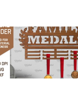 Intra απο ξύλο plywood 3mm-4mm πάχος - Family Medal Display Cut Laser  Δίασταση 30x20 cm INTRAFABR-96565117