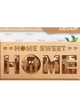 Σετ των 2 Intra απο ξύλο plywood 3mm-4mm πάχος - Οικογενειακή πολυστρωματική διακόσμηση με λέιζερ Δίασταση 30x20 cm INTRAFABR-92230789