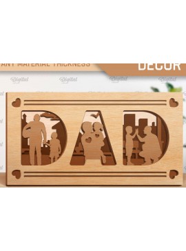 Σετ των 2 Intra απο ξύλο plywood 3mm-4mm πάχος - Οικογενειακή πολυστρωματική διακόσμηση με λέιζερ Δίασταση 30x20 cm INTRAFABR-92230830