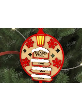 Σετ των 3 Intra απο ξύλο plywood 3mm-4mm πάχος - Οικογενειακό Στολίδι | Παιχνίδι Χριστουγεννιάτικου Δέντρου Δίασταση 6x6 cm INTRAFABR-109034871