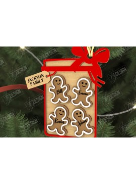 Σετ των 3 Intra απο ξύλο plywood 3mm-4mm πάχος - Οικογενειακό Στολίδι | Παιχνίδι Χριστουγεννιάτικου Δέντρου Δίασταση 6x6 cm INTRAFABR-109034827