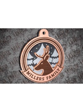 Σετ των 3 Intra απο ξύλο plywood 3mm-4mm πάχος - Οικογενειακά Διακοσμητικά Σχέδιο  Cut Laser Δίασταση 6x6 cm INTRAFABR-79660455