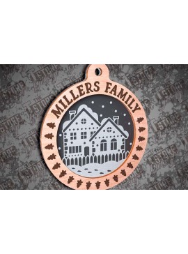 Σετ των 3 Intra απο ξύλο plywood 3mm-4mm πάχος - Οικογενειακά Διακοσμητικά Σχέδιο  Cut Laser Δίασταση 6x6 cm INTRAFABR-79660526