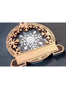 Σετ των 3 Intra απο ξύλο plywood 3mm-4mm πάχος - Οικογενειακά στολίδια κοπής με λέιζερ  | Χριστούγεννα Δίασταση 6x6 cm INTRAFABR-75544062