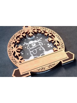 Σετ των 3 Intra απο ξύλο plywood 3mm-4mm πάχος - Οικογενειακά στολίδια κοπής με λέιζερ  | Χριστούγεννα Δίασταση 6x6 cm INTRAFABR-75543997