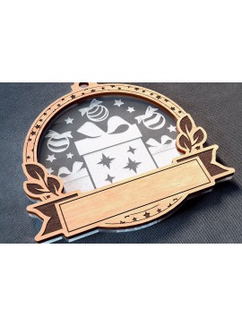 Σετ των 3 Intra απο ξύλο plywood 3mm-4mm πάχος - Οικογενειακά στολίδια κοπής με λέιζερ  | Χριστούγεννα Δίασταση 6x6 cm INTRAFABR-75544030