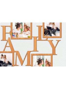 Σετ των 2 Intra απο ξύλο plywood 3mm-4mm πάχος - Οικογενειακή κορνίζα ,   Δίασταση 20x25 cm INTRAFABR-25164003