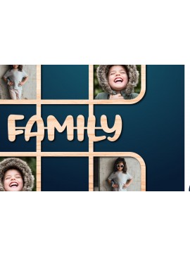 Σετ των 2 Intra απο ξύλο plywood 3mm-4mm πάχος - Οικογενειακή κορνίζα ,   Δίασταση 20x25 cm INTRAFABR-28170869