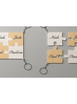 Σετ των 3 Intra απο ξύλο plywood 3mm-4mm πάχος - Διανυσματικά κομμένα αρχεία για μπρελόκ για οικογένεια παζλ Δίασταση 4x4 cm INTRAFABR-48740739