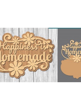 Σετ των 2 Intra απο ξύλο plywood 3mm-4mm πάχος - Οικογενειακά αποσπάσματα Σήμα κοπής λέιζερ  7 Δίασταση 20x20 cm INTRAFABR-106686521