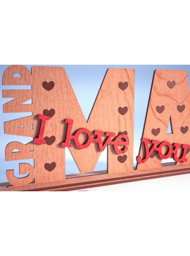 Σετ των 2 Intra απο ξύλο plywood 3mm-4mm πάχος - Family Stand Laser Cut  |Family Stand Δίασταση 30x20 cm INTRAFABR-62979887