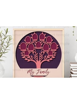 Intra απο ξύλο plywood 3mm-4mm πάχος - Οικογενειακό Δέντρο Cricut,   Family Tree Δίασταση 30x20 cm INTRAFABR-81179048