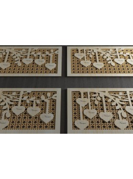 Σετ των 3 Intra απο ξύλο plywood 3mm-4mm πάχος - οικογενειακού δέντρου 113 Δίασταση 4x4 cm INTRAFABR-118028672