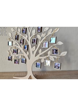 Σετ των 2 Intra απο ξύλο plywood 3mm-4mm πάχος -  κοπής με λέιζερ οικογενειακού δέντρου, κορνίζα Δίασταση 20x25 cm INTRAFABR-117928564