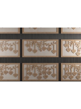 Σετ των 2 Intra απο ξύλο plywood 3mm-4mm πάχος - Family Tree File Laser Hanging Heart 308 Δίασταση 20x20 cm INTRAFABR-52679732