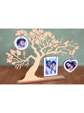 Σετ των 2 Intra απο ξύλο plywood 3mm-4mm πάχος - Κορνίζα Οικογενειακό Δέντρο | Διακόσμηση σπιτιού|CNC Δίασταση 20x25 cm INTRAFABR-113999338