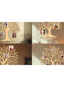 Σετ των 2 Intra απο ξύλο plywood 3mm-4mm πάχος - Πακέτο κοπής με λέιζερ με κορνίζα οικογενειακού δέντρου Δίασταση 20x25 cm INTRAFABR-119706094