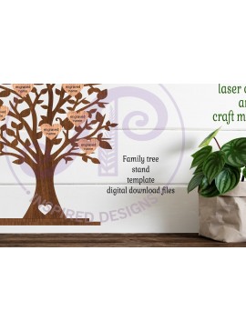 Σετ των 3 Intra απο ξύλο plywood 3mm-4mm πάχος - Βάση οικογενειακού δέντρου,  κοπής με λέιζερ,  Δίασταση 2x6 cm INTRAFABR-86554906