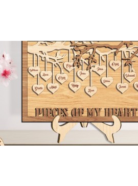 Σετ των 2 Intra απο ξύλο plywood 3mm-4mm πάχος - Family Tree Wood Frame - Break Jhon Δίασταση 20x25 cm INTRAFABR-93719679