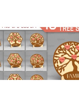 Intra απο ξύλο plywood 3mm-4mm πάχος - Σημάδι οικογενειακών δέντρων. Δέσμη κοπής με λέιζερ 3D Δίασταση 30x20 cm INTRAFABR-91121763