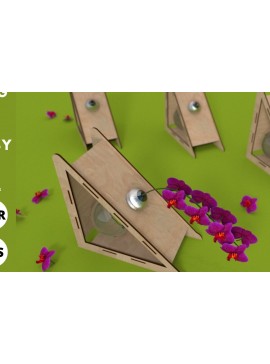 Σετ των 2 Intra απο ξύλο plywood 3mm-4mm πάχος -  Φαντασίας Γλάστρα |  Laser Cut Δίασταση 20x20 cm INTRAFABR-78956485