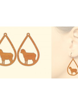 Σετ των 3 Intra απο ξύλο plywood 3mm-4mm πάχος - Ξύλινα σκουλαρίκια Farm Animal Κατσικίσια  Δίασταση 3x3 cm INTRAFABR-70643463