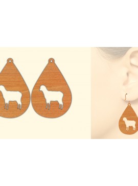 Σετ των 3 Intra απο ξύλο plywood 3mm-4mm πάχος - Ξύλινα σκουλαρίκια Farm Animal Goat  Δίασταση 3x3 cm INTRAFABR-70641423
