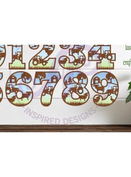Σετ των 2 Intra απο ξύλο plywood 3mm-4mm πάχος - Ζώο φάρμας αριθμός δύο επιπέδων τοίχου Δίασταση 30x20 cm INTRAFABR-98564646