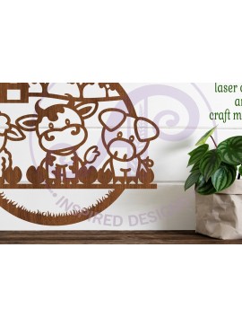 Intra απο ξύλο plywood 3mm-4mm πάχος - Ζώο φάρμας τοίχου,  . Δίασταση 40x50 cm INTRAFABR-87062734