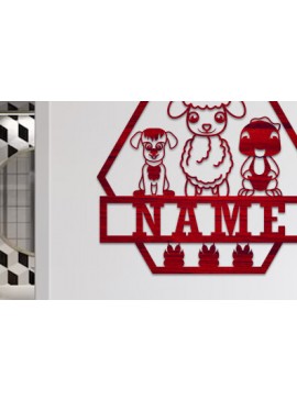 Intra απο ξύλο plywood 3mm-4mm πάχος - Ζώα φάρμας Όνομα Σήμα Laser Cut  Δίασταση 30x20 cm INTRAFABR-75810783