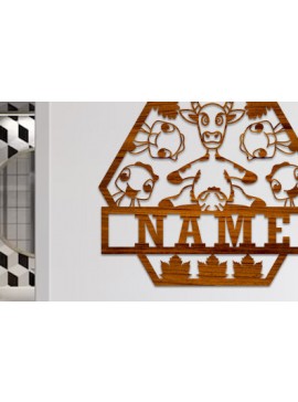 Intra απο ξύλο plywood 3mm-4mm πάχος - Ζώα φάρμας Όνομα Σήμα Laser Cut  Δίασταση 30x20 cm INTRAFABR-75810761