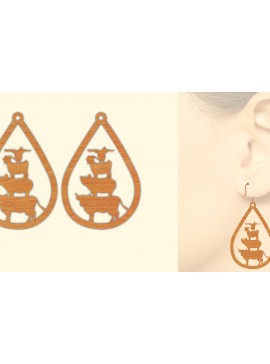 Σετ των 3 Intra απο ξύλο plywood 3mm-4mm πάχος - Farm Animals Ξύλινα Σκουλαρίκια Laser Cut  Δίασταση 3x3 cm INTRAFABR-70642896