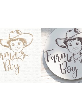 Σετ των 2 Intra απο ξύλο plywood 3mm-4mm πάχος - Farm Boy , Laser Engrave & Cut Sign Δίασταση 30x20 cm INTRAFABR-122101085
