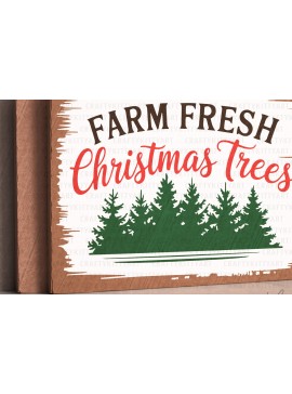 Intra απο ξύλο plywood 3mm-4mm πάχος - Φάρμα Φρέσκα Χριστουγεννιάτικα Δέντρα  Επιτοίχιο σημάδι Δίασταση 30x20 cm INTRAFABR-111007920
