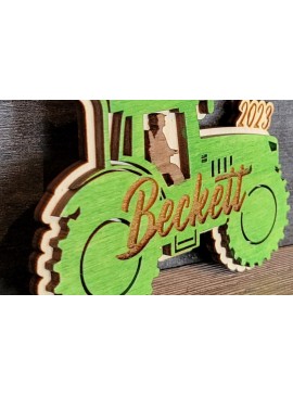 Σετ των 3 Intra απο ξύλο plywood 3mm-4mm πάχος - Farmer Tractor Vector  Δίασταση 4x4 cm INTRAFABR-108570661