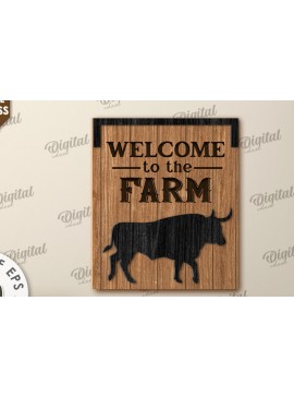 Σετ των 2 Intra απο ξύλο plywood 3mm-4mm πάχος - Farmer's Wall Decor Cut Laser. Σημάδι σπιτιού Δίασταση 30x20 cm INTRAFABR-117109780