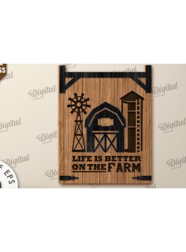 Intra απο ξύλο plywood 3mm-4mm πάχος - Farmer's Wall Decor Cut Laser. Σημάδι σπιτιού Δίασταση 30x20 cm INTRAFABR-117109179