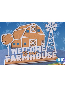 Σετ των 2 Intra απο ξύλο plywood 3mm-4mm πάχος - Αγρόκτημα 3D Standing Decor  Δίασταση 30x20 cm INTRAFABR-95655072