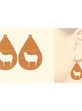 Σετ των 3 Intra απο ξύλο plywood 3mm-4mm πάχος - Ξύλινα σκουλαρίκια Farmhouse Animal Wood  Δίασταση 3x3 cm INTRAFABR-70641758