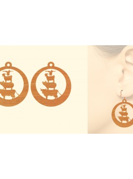 Σετ των 3 Intra απο ξύλο plywood 3mm-4mm πάχος - Ξύλινα σκουλαρίκια Farmhouse Animal Wood  Δίασταση 3x3 cm INTRAFABR-70640840