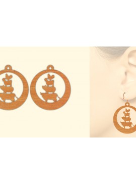 Σετ των 3 Intra απο ξύλο plywood 3mm-4mm πάχος - Ξύλινα σκουλαρίκια Farmhouse Animals  Δίασταση 3x3 cm INTRAFABR-70643394