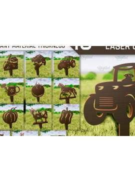 Intra απο ξύλο plywood 3mm-4mm πάχος - Δέσμη κοπής με λέιζερ Decor Farmhouse Δίασταση 30x20 cm INTRAFABR-95506748