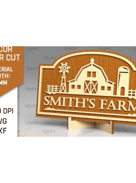 Σετ των 2 Intra απο ξύλο plywood 3mm-4mm πάχος - Διακόσμηση αγροικίας με λέιζερ  Δίασταση 30x20 cm INTRAFABR-94329735