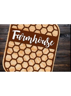 Σετ των 2 Intra απο ξύλο plywood 3mm-4mm πάχος - Πινακίδα πόρτας κομμένη με λέιζερ αγροικίας Δίασταση 30x20 cm INTRAFABR-67345114