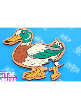 Σετ των 2 Intra απο ξύλο plywood 3mm-4mm πάχος - Παζλ Αγροικία | Duck Shape Puzzle|CNC Δίασταση 30x20 cm INTRAFABR-103704084