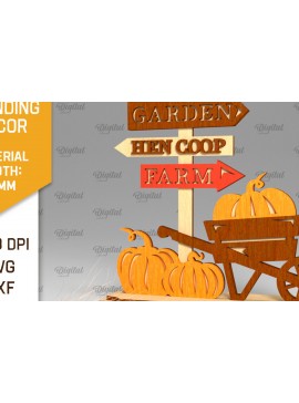 Intra απο ξύλο plywood 3mm-4mm πάχος - Κόψιμο με λέιζερ όρθια διακόσμηση αγροικίας Δίασταση 30x20 cm INTRAFABR-100493130