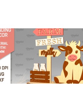 Σετ των 2 Intra απο ξύλο plywood 3mm-4mm πάχος - Κόψιμο με λέιζερ όρθια διακόσμηση αγροικίας Δίασταση 30x20 cm INTRAFABR-100493175